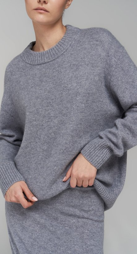 Пуловер с круглым вырезом из кашемира