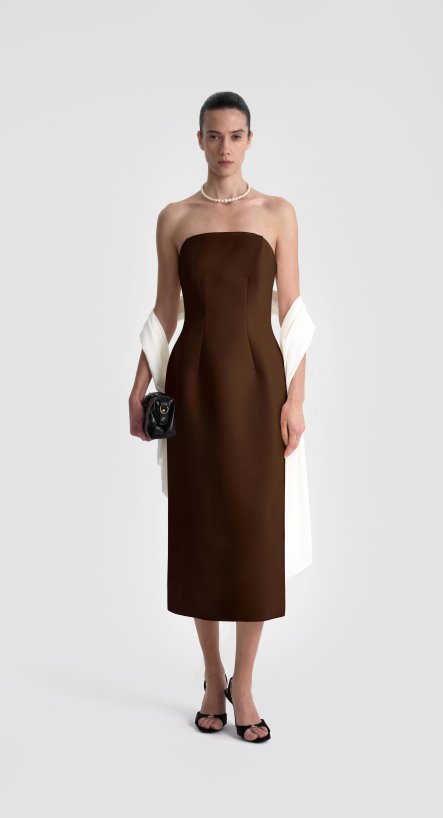 Платье-бандо миди