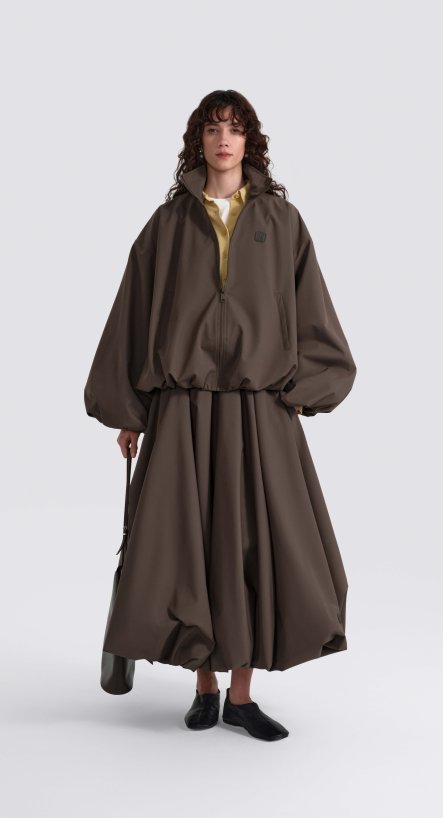 Костюм: бомбер из плащевой ткани и юбка баллон