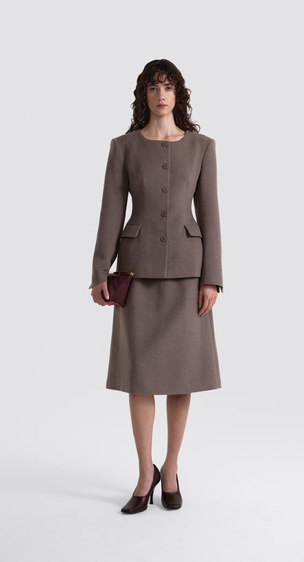 Юбка трапеция из пальтовой ткани