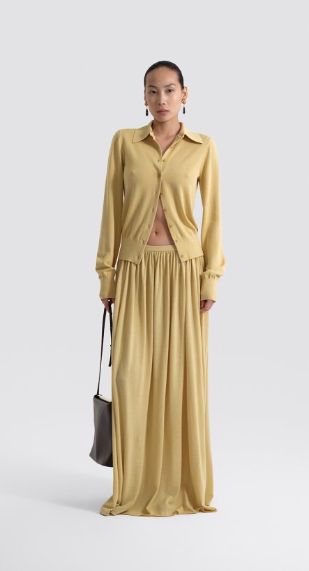 Костюм: кардиган-поло ткани и юбка трикотажная