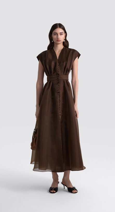 Платье миди из органзы