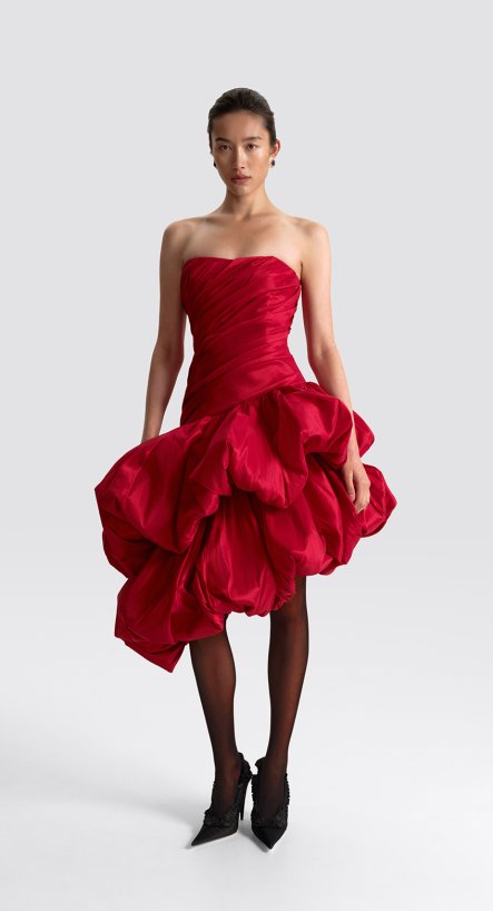 Платье миди с воланами